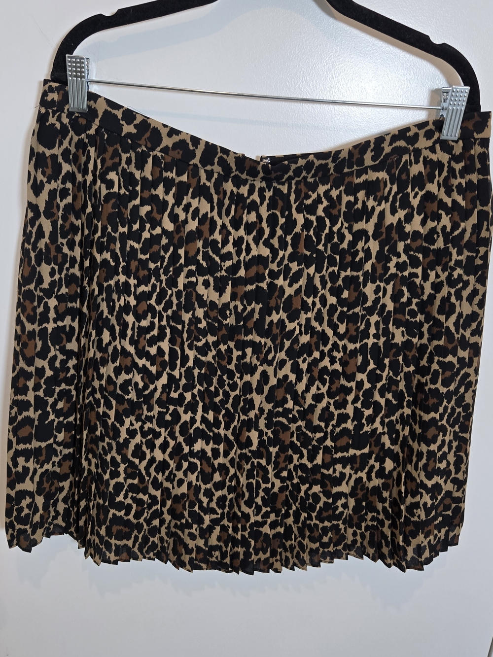 J. Crew Factory Leopard Pleated Mini Skirt in Brown and Black